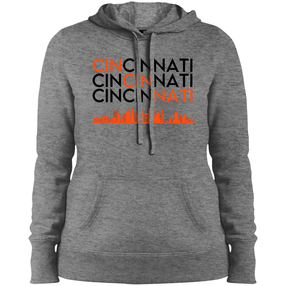 CINCINNATI Repeat Orange & Black Ladies' Pullover Hooded Sweatshirt