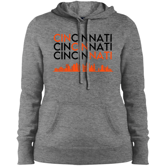 CINCINNATI Repeat Orange & Black Ladies' Pullover Hooded Sweatshirt