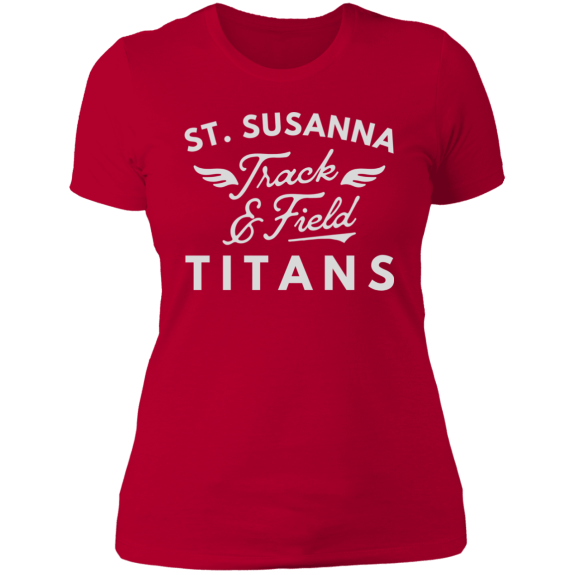 St. Susanna Titans Track and Field Wings Ladies' Boyfriend T-Shirt