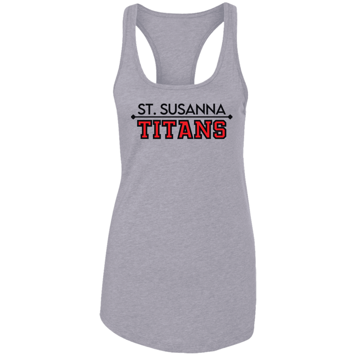 St. Susanna Titans (White / Gray) Ladies Ideal Racerback Tank