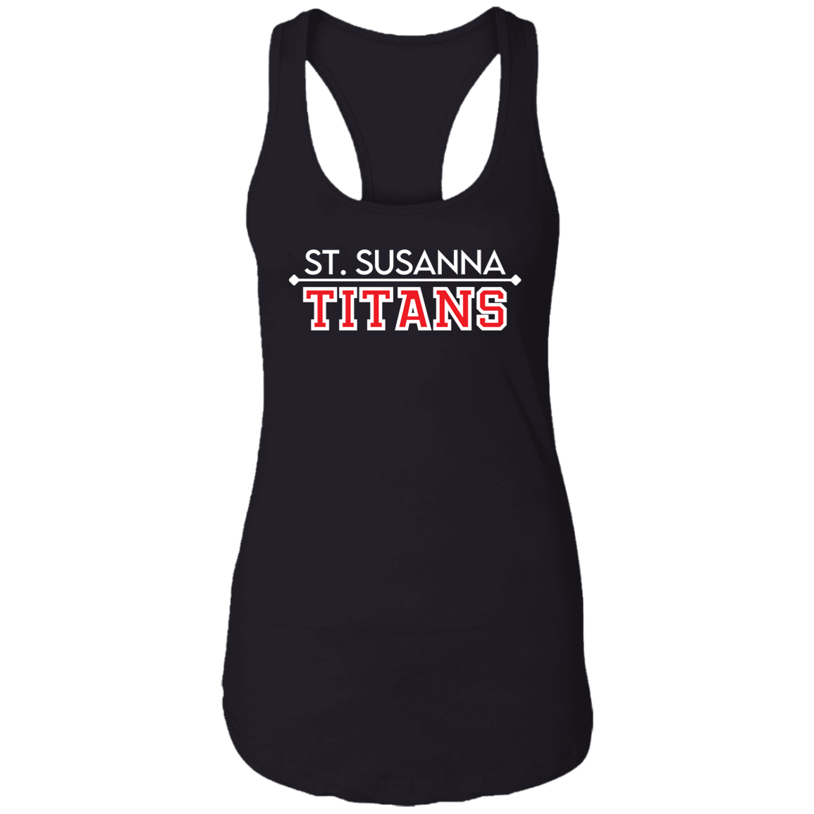 St. Susanna Titans (Blk / Gray) Ladies Ideal Racerback Tank