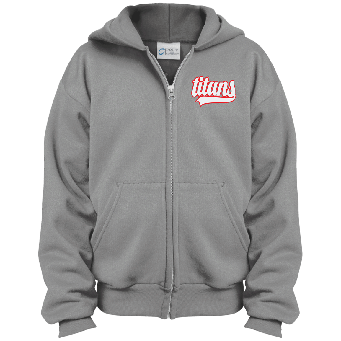 Titans Script Youth Full Zip Hoodie