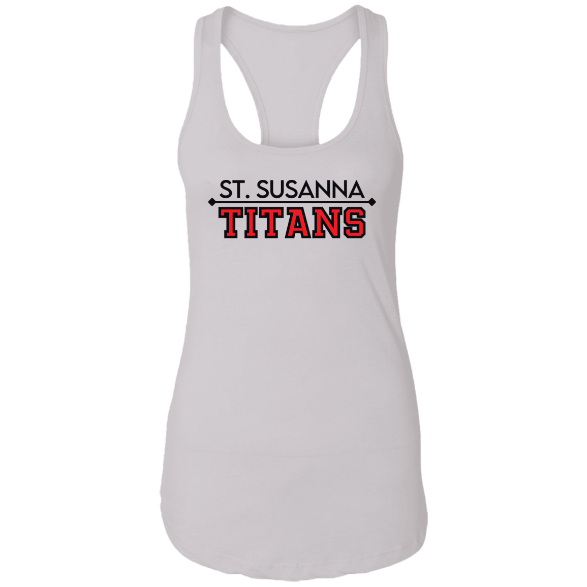 St. Susanna Titans (White / Gray) Ladies Ideal Racerback Tank