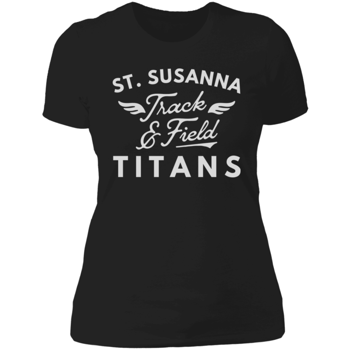 St. Susanna Titans Track and Field Wings Ladies' Boyfriend T-Shirt