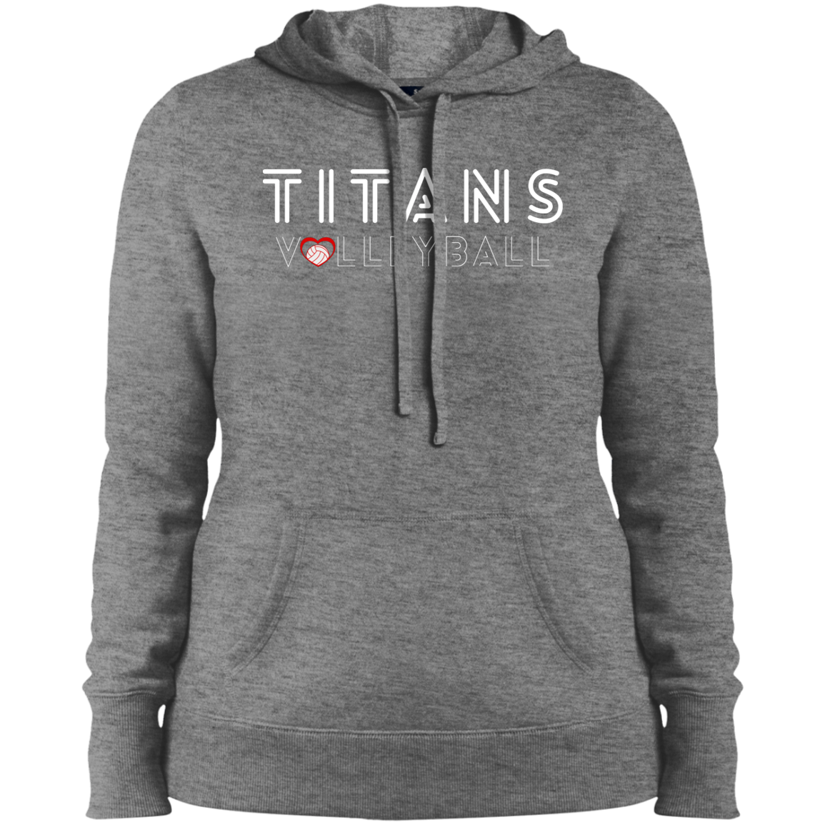Titans Volleyball Heart Ladies' Pullover Hooded Sweatshirt
