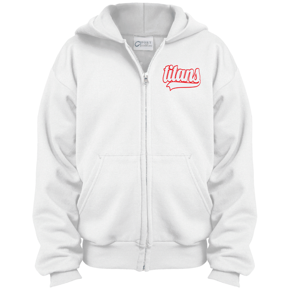 Titans Script Youth Full Zip Hoodie