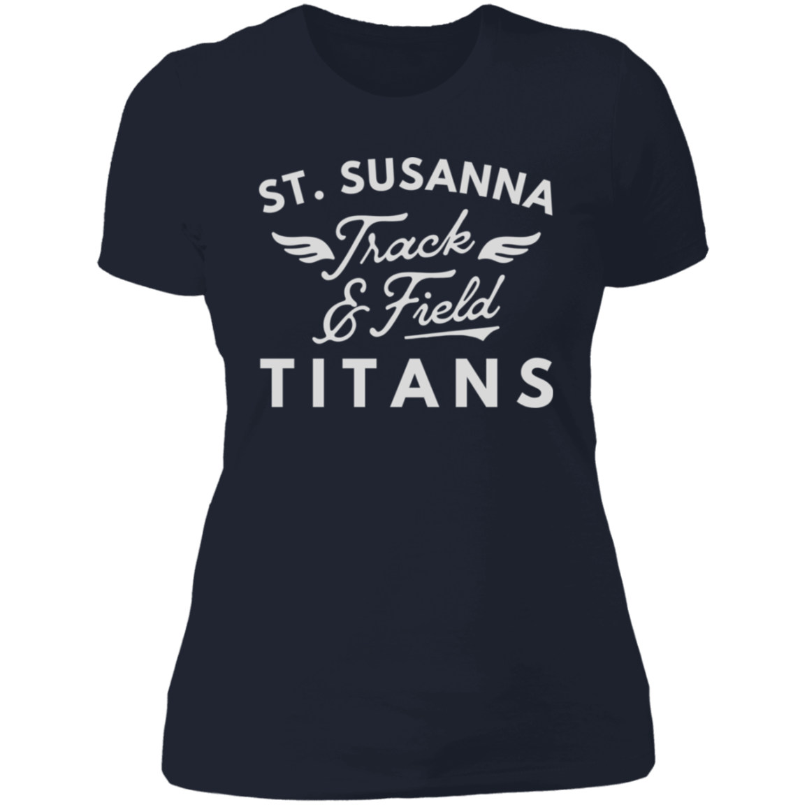 St. Susanna Titans Track and Field Wings Ladies' Boyfriend T-Shirt