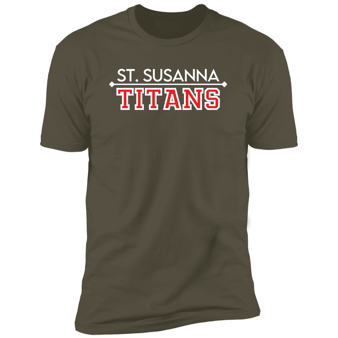 St. Susanna Titans (white/red) Unisex Premium Short Sleeve T-Shirt