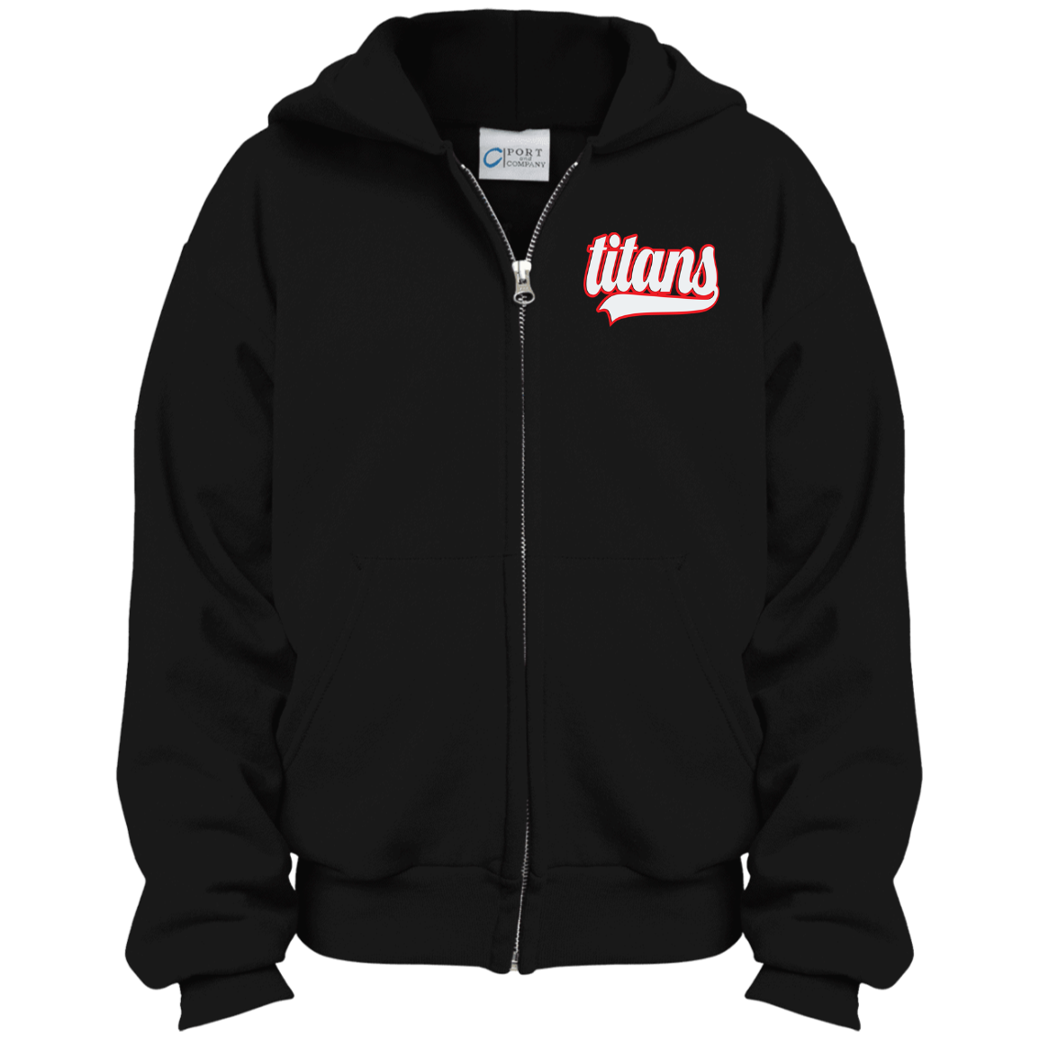 Titans Script Youth Full Zip Hoodie