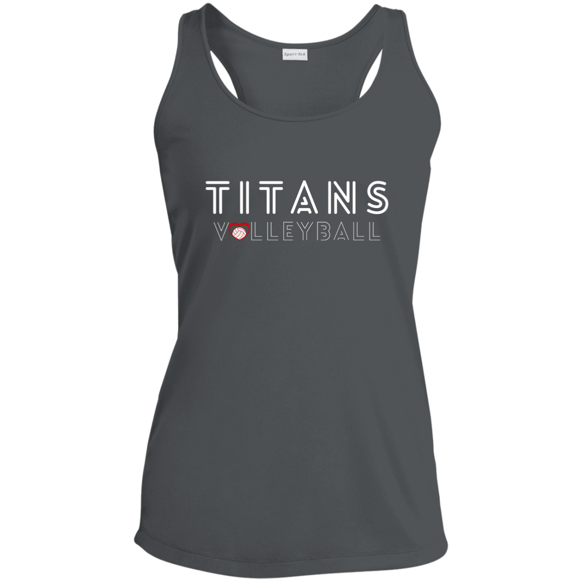 Titans Volleyball Heart Ladies' Performance Racerback Tank