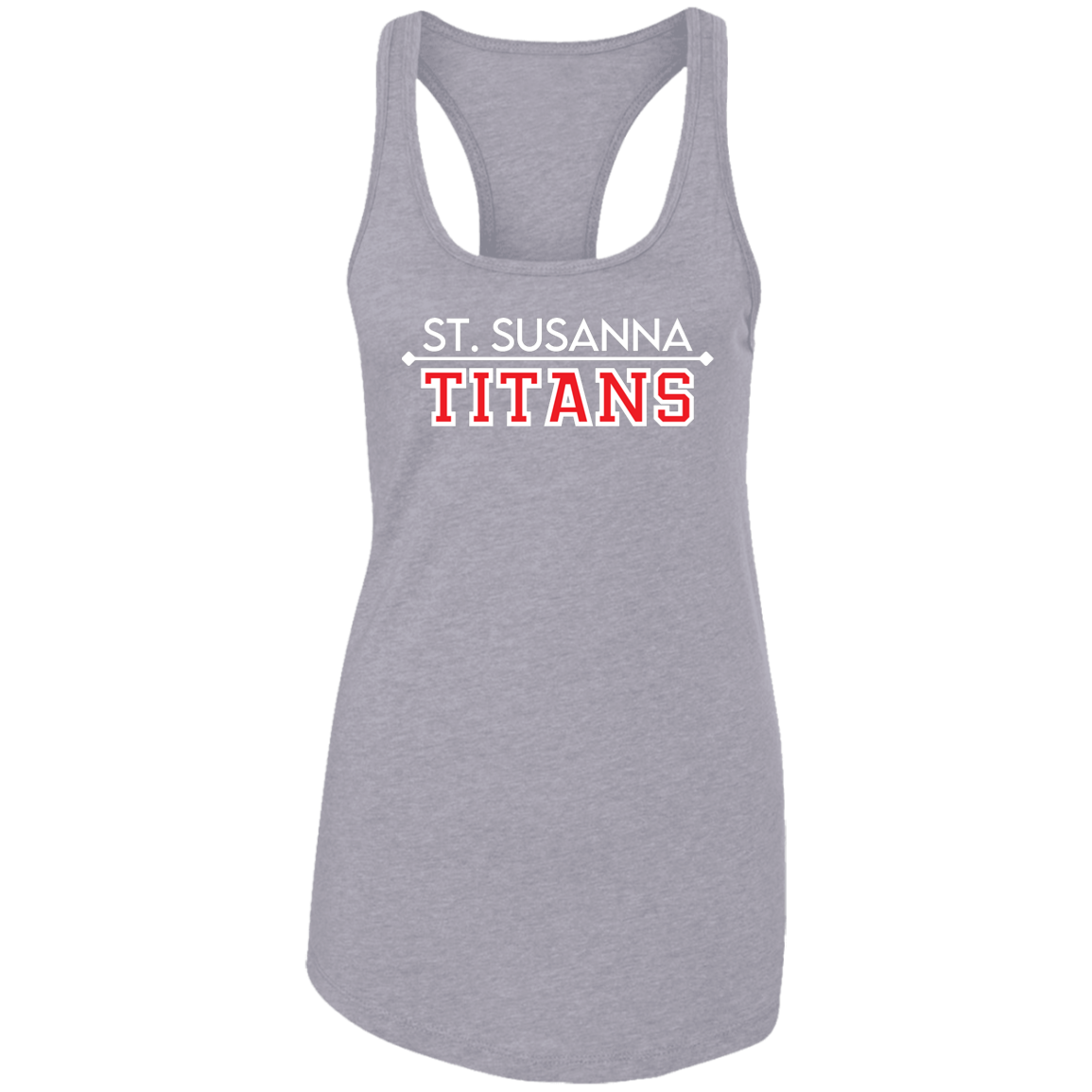 St. Susanna Titans (Blk / Gray) Ladies Ideal Racerback Tank