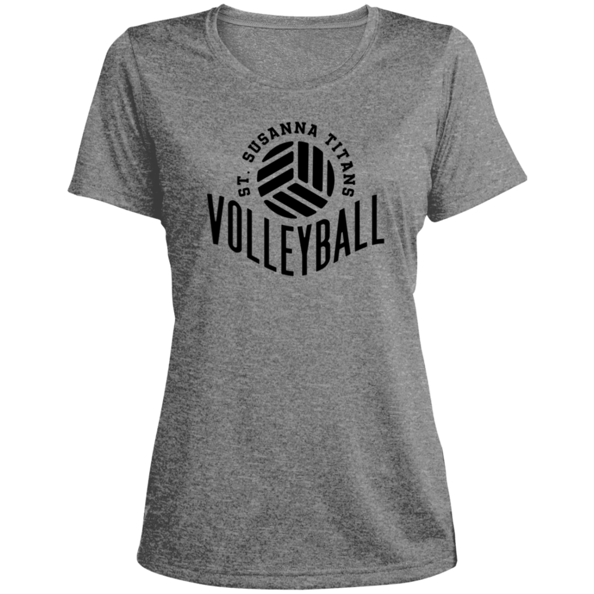 St. Susanna Titans Volleyball Ladies' Heather Scoop Neck Performance Tee