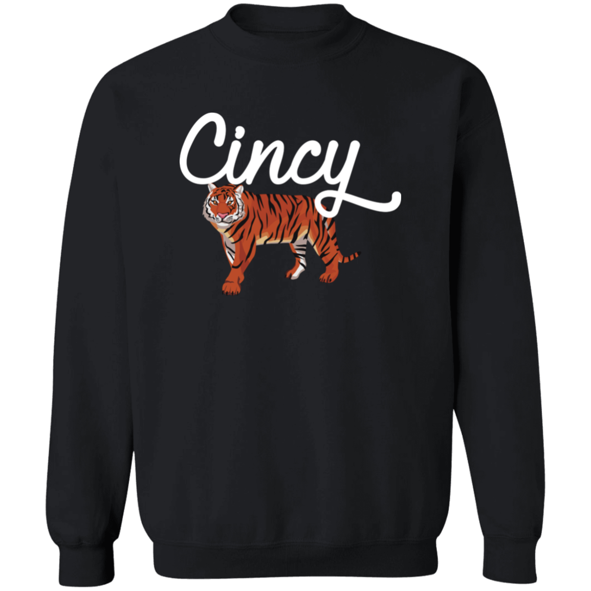 Cincy Script Tiger Unisex Crewneck Pullover Sweatshirt