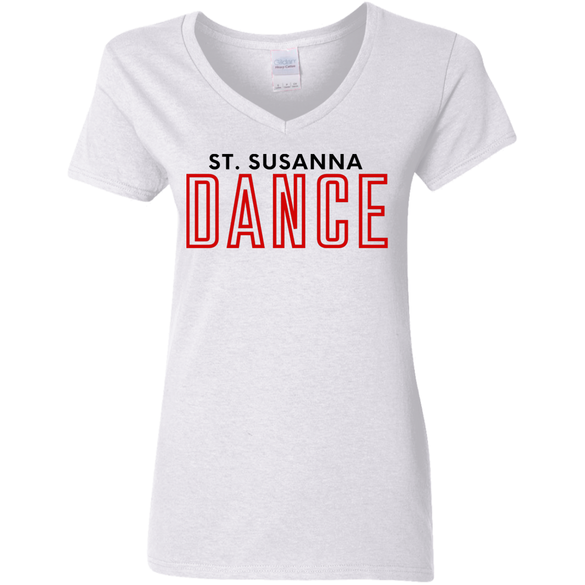 St. Susanna DANCE (Black/Gray) Ladies' 5.3 oz. V-Neck T-Shirt
