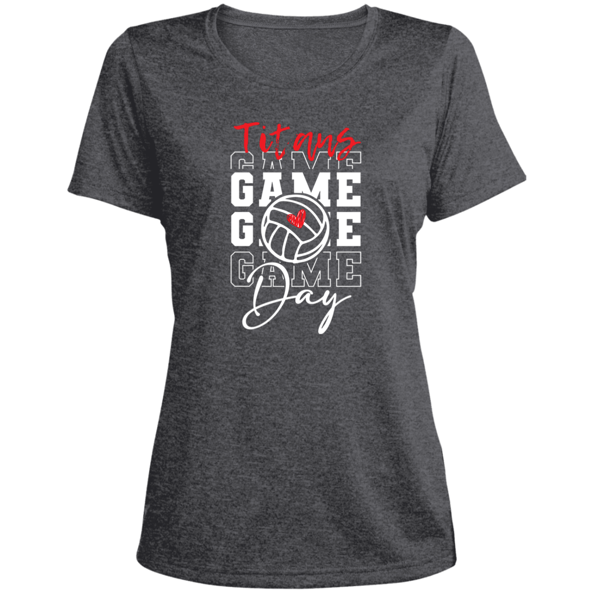 Titans Volleyball Game Day Ladies' Heather Scoop Neck Performance Tee