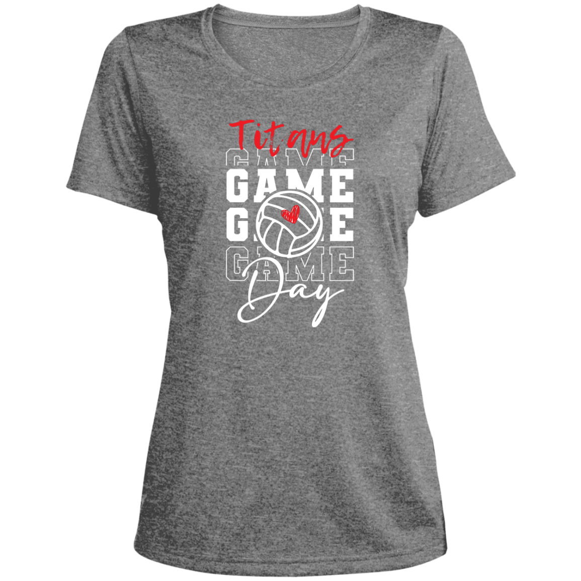 Titans Volleyball Game Day Ladies' Heather Scoop Neck Performance Tee
