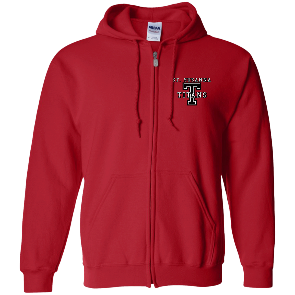 St. Susanna Titans T Logo Unisex Zip Up Hooded Sweatshirt