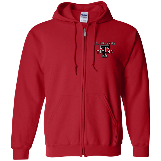St. Susanna Titans T Logo Unisex Zip Up Hooded Sweatshirt
