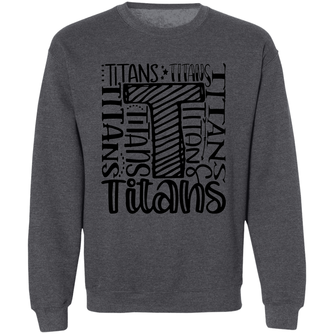 Titans Multi-Font Collage Adult Pullover Crewneck Sweatshirt