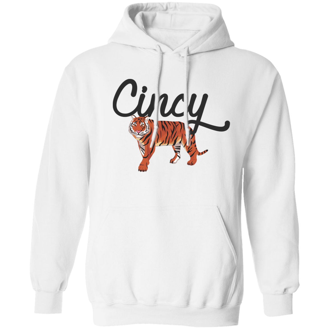 Cincy Script Tiger Unisex Pullover Hoodie