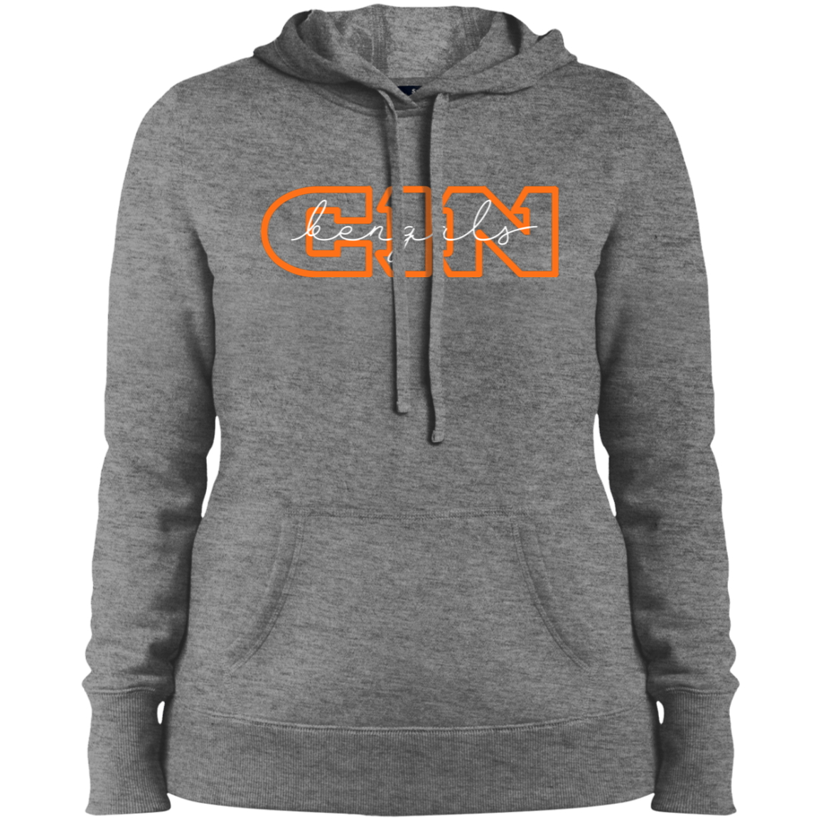 CIN bengals script Ladies' Pullover Hooded Sweatshirt