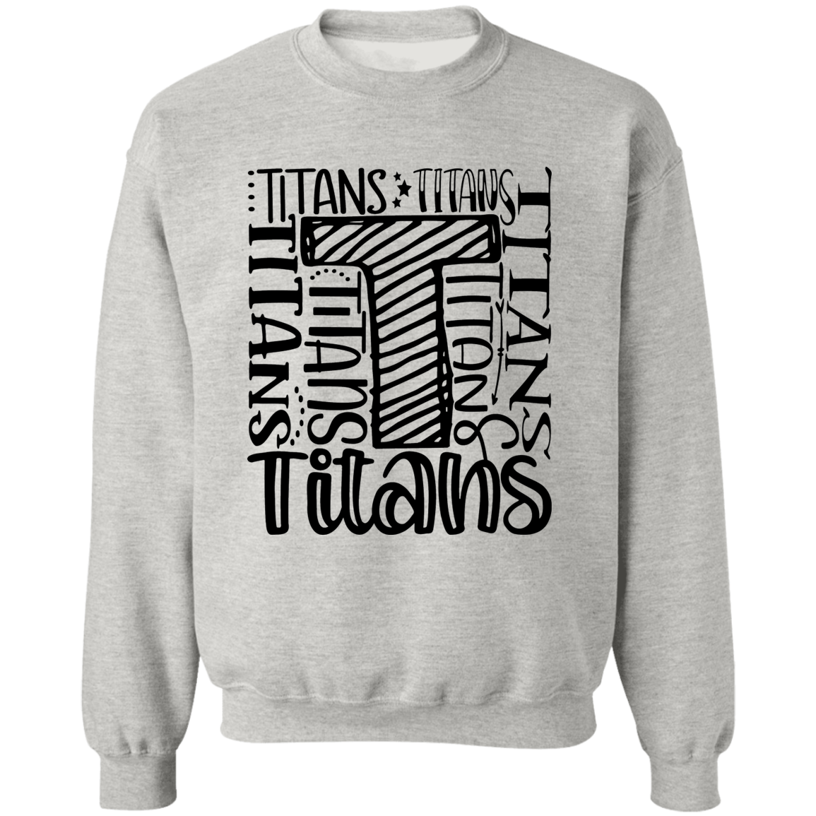 Titans MULTI-FONT Collage Adult Pullover Crewneck Sweatshirt Red / M