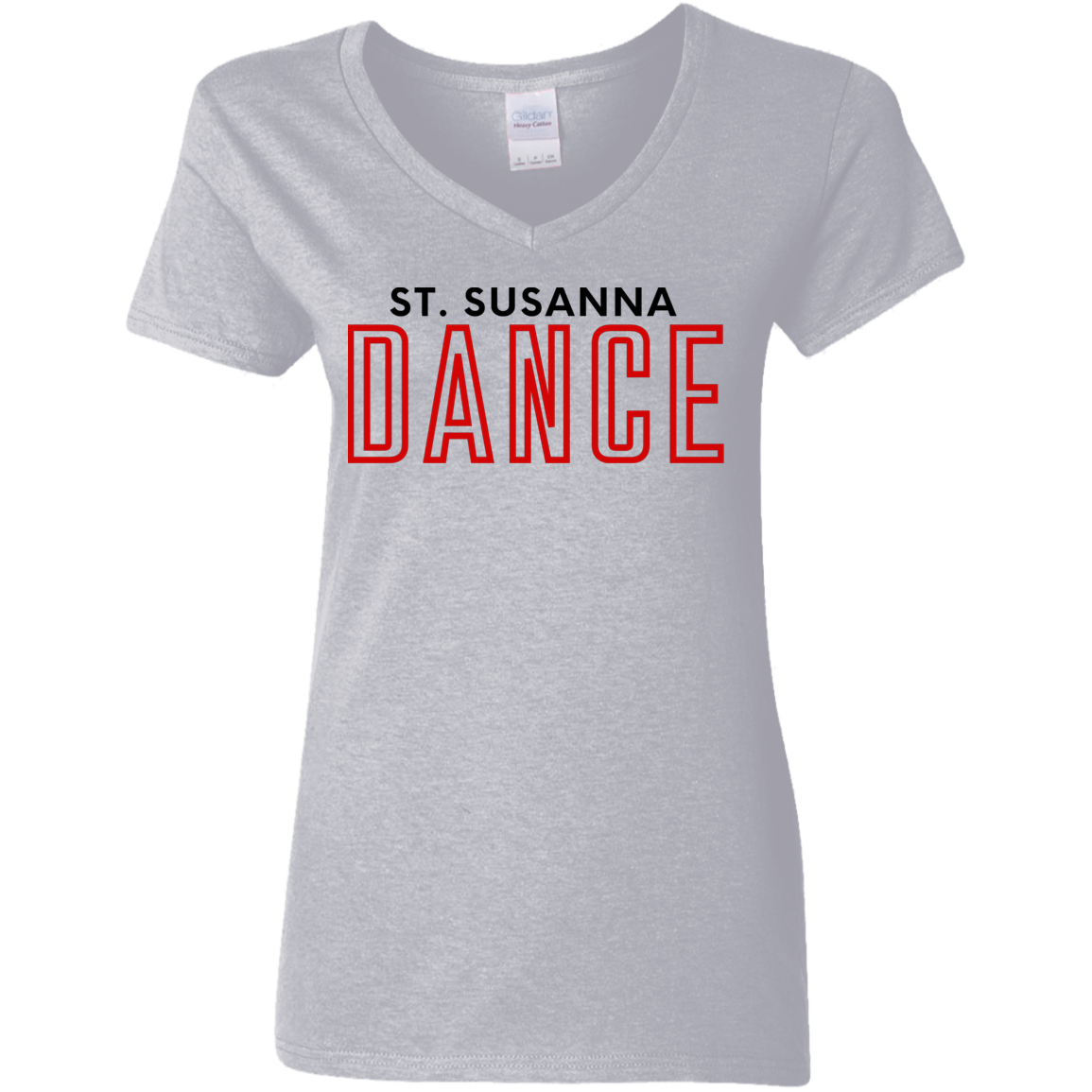St. Susanna DANCE (Black/Gray) Ladies' 5.3 oz. V-Neck T-Shirt