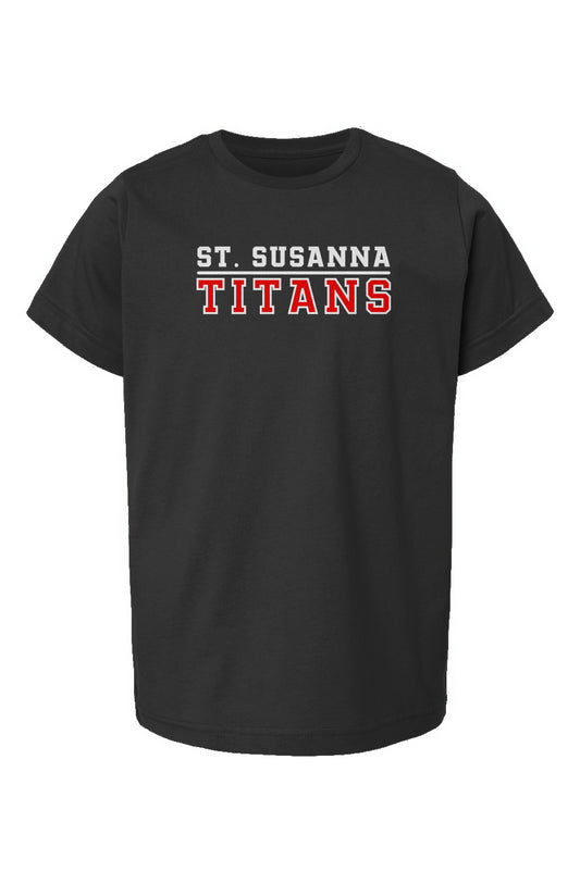 St. Susanna Titans (White/Red) Youth Fine Jersey T-Shirt