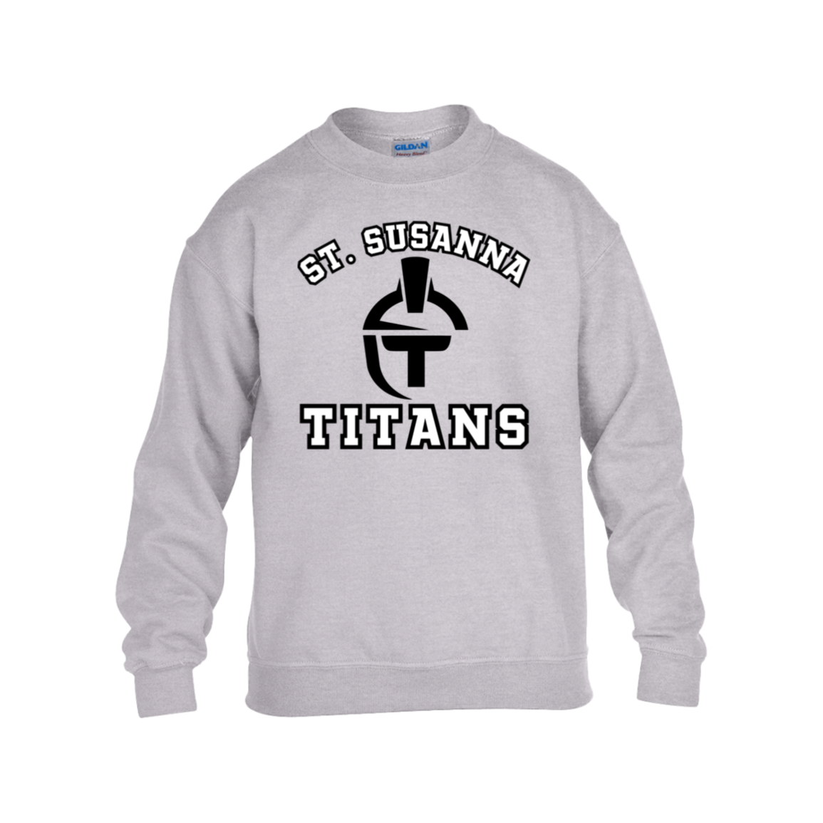 St. Susanna Titans Mascot Logo (black/white) Youth Sweatshirt