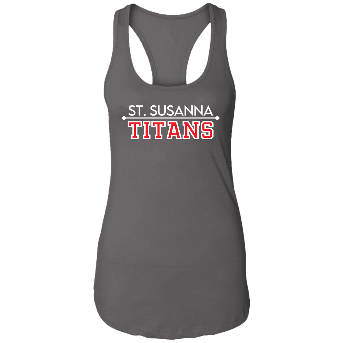 St. Susanna Titans (Blk / Gray) Ladies Ideal Racerback Tank