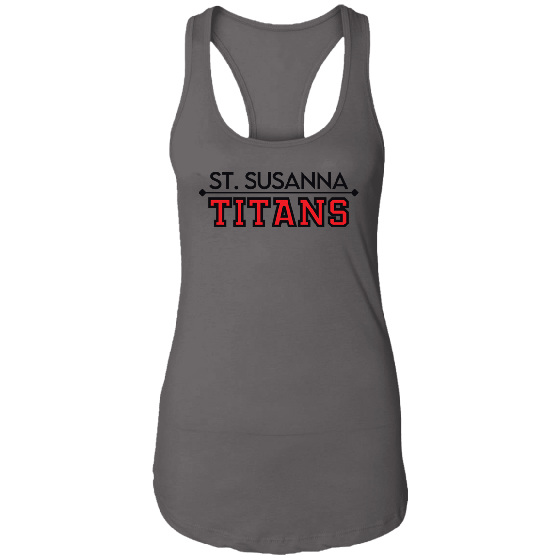 St. Susanna Titans (White / Gray) Ladies Ideal Racerback Tank