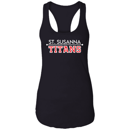 St. Susanna Titans (Blk / Gray) Ladies Ideal Racerback Tank