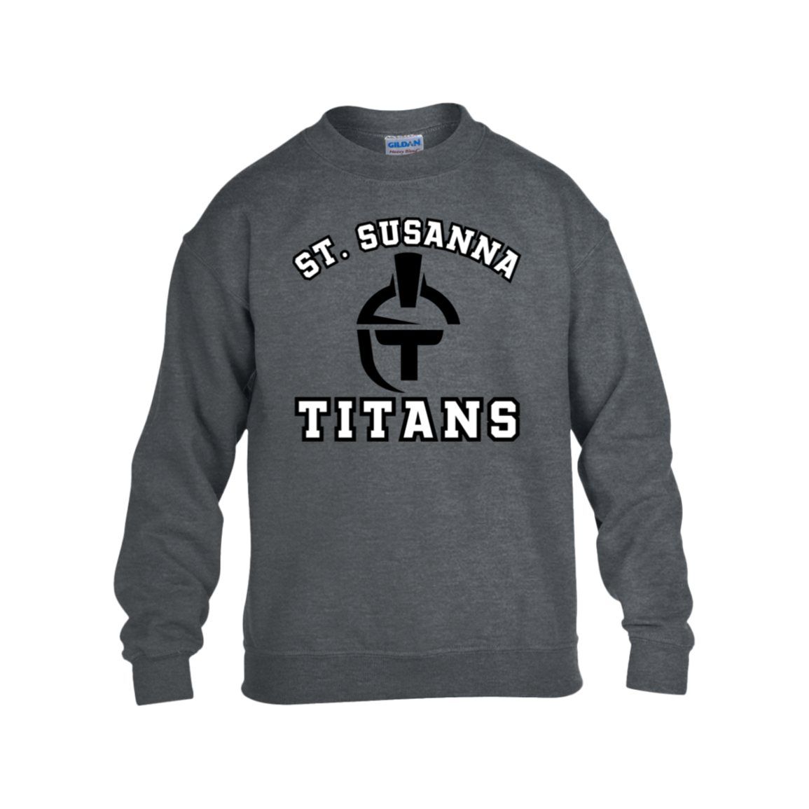 St. Susanna Titans Mascot Logo (black/white) Youth Sweatshirt