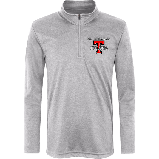 St. Susanna Titans T Logo Kids Heather Quarter Zip