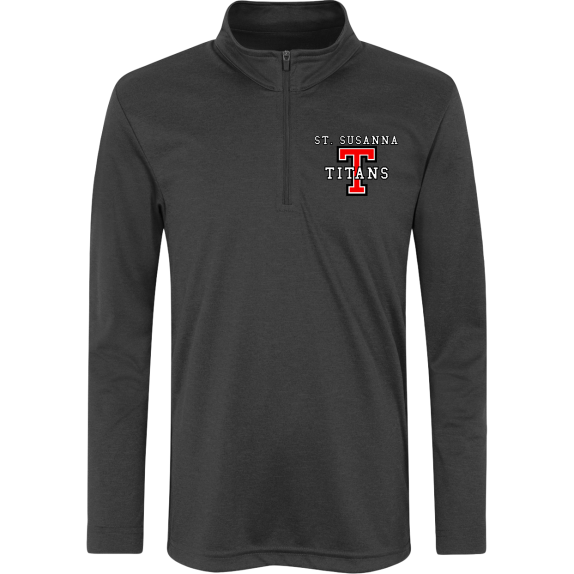 St. Susanna Titans T Logo Kids Heather Quarter Zip