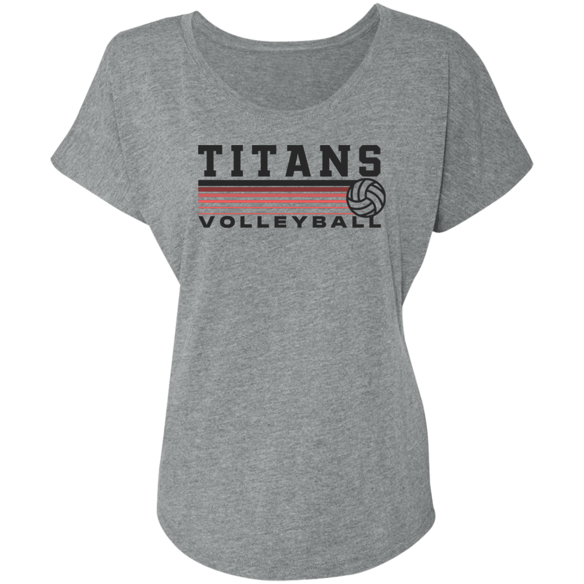 Titans Volleyball Stripes Ladies' Triblend Dolman Sleeve