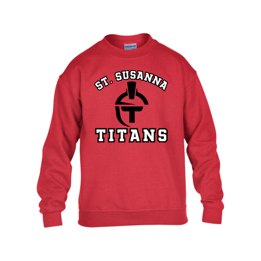 St. Susanna Titans Mascot Logo (black/white) Youth Sweatshirt