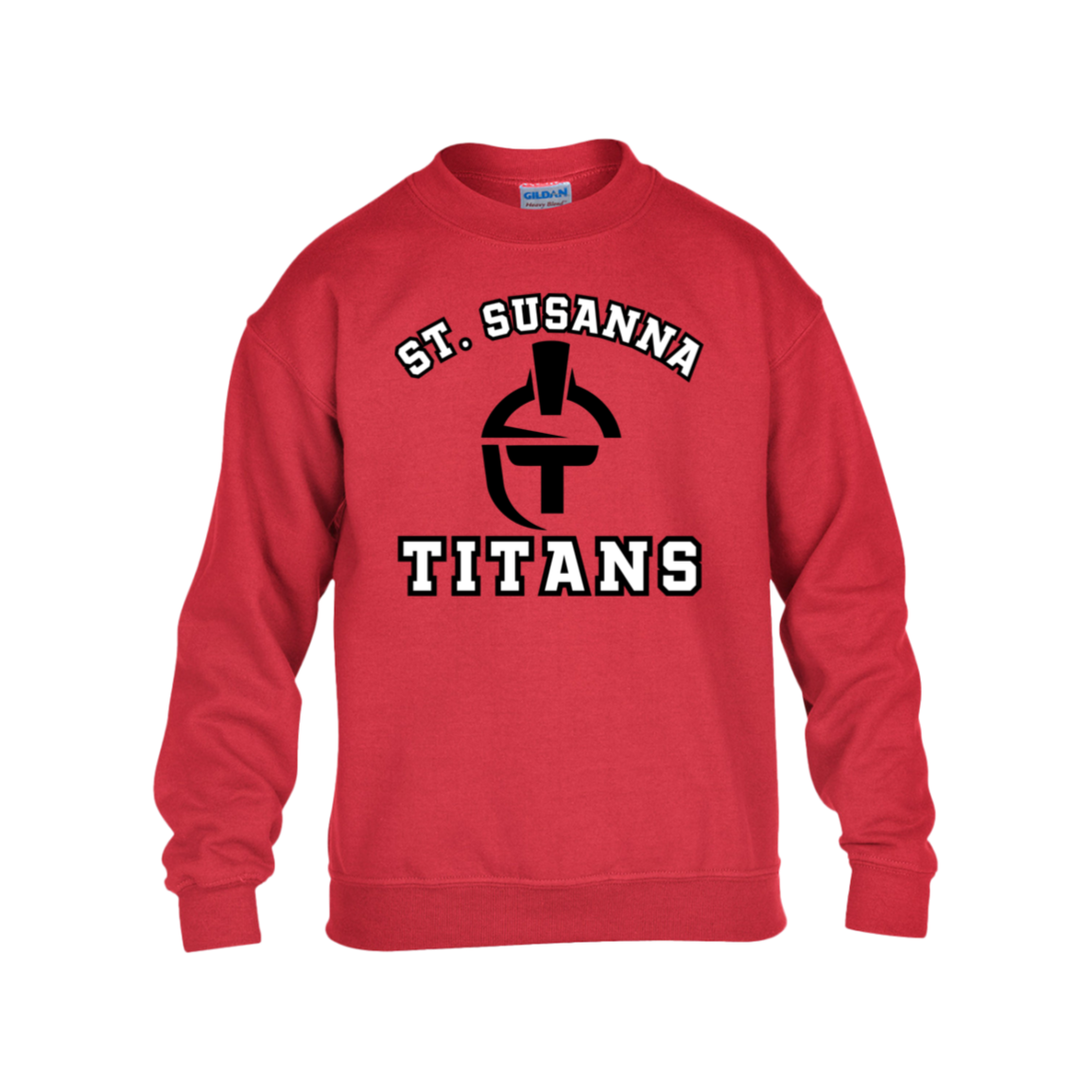 St. Susanna Titans Mascot Logo (black/white) Youth Sweatshirt