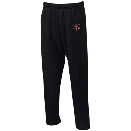 St. Susanna Titans T Logo Men's Open Bottom Sweatpants with Pockets