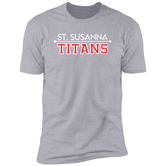 St. Susanna Titans (white/red) Unisex Premium Short Sleeve T-Shirt