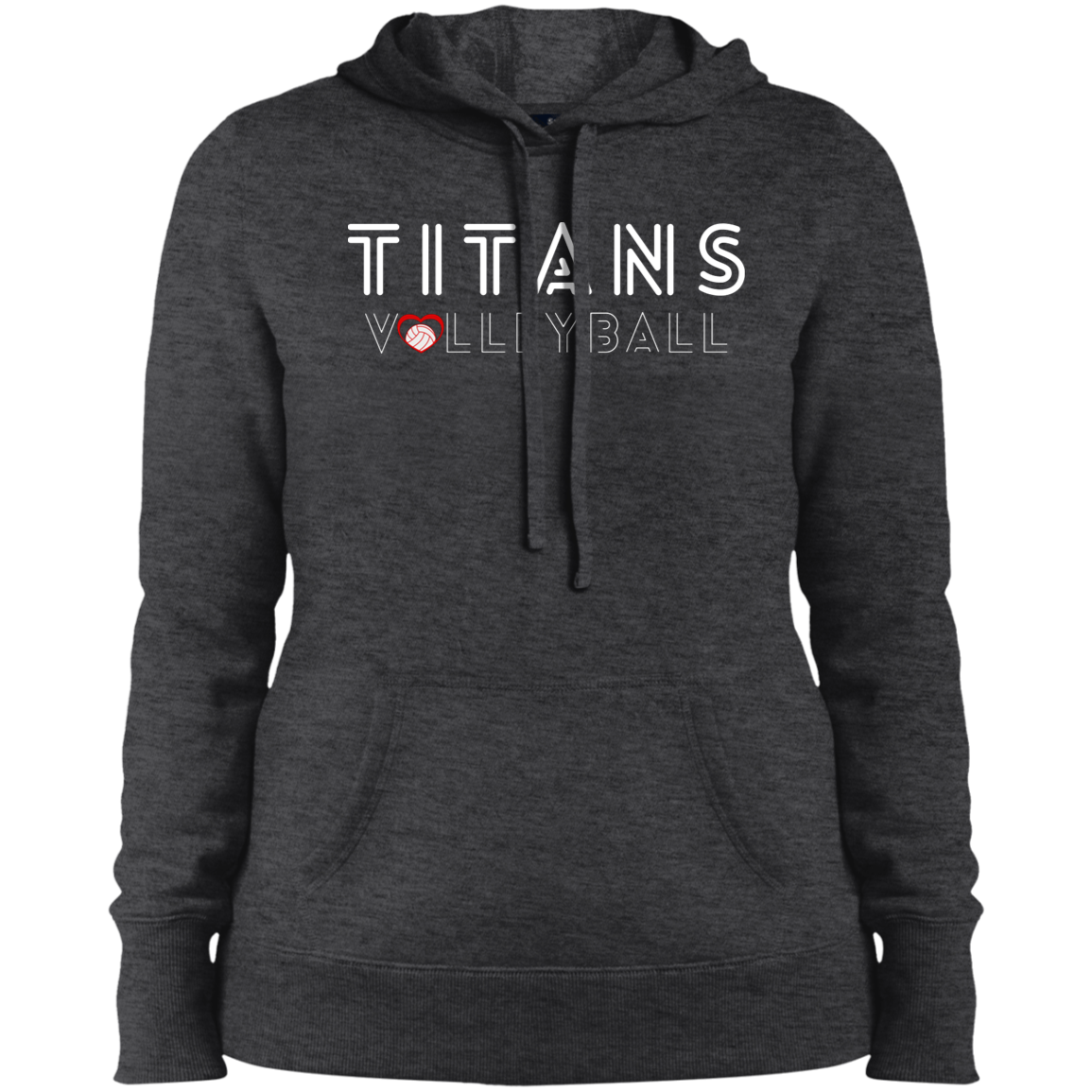 Titans Volleyball Heart Ladies' Pullover Hooded Sweatshirt