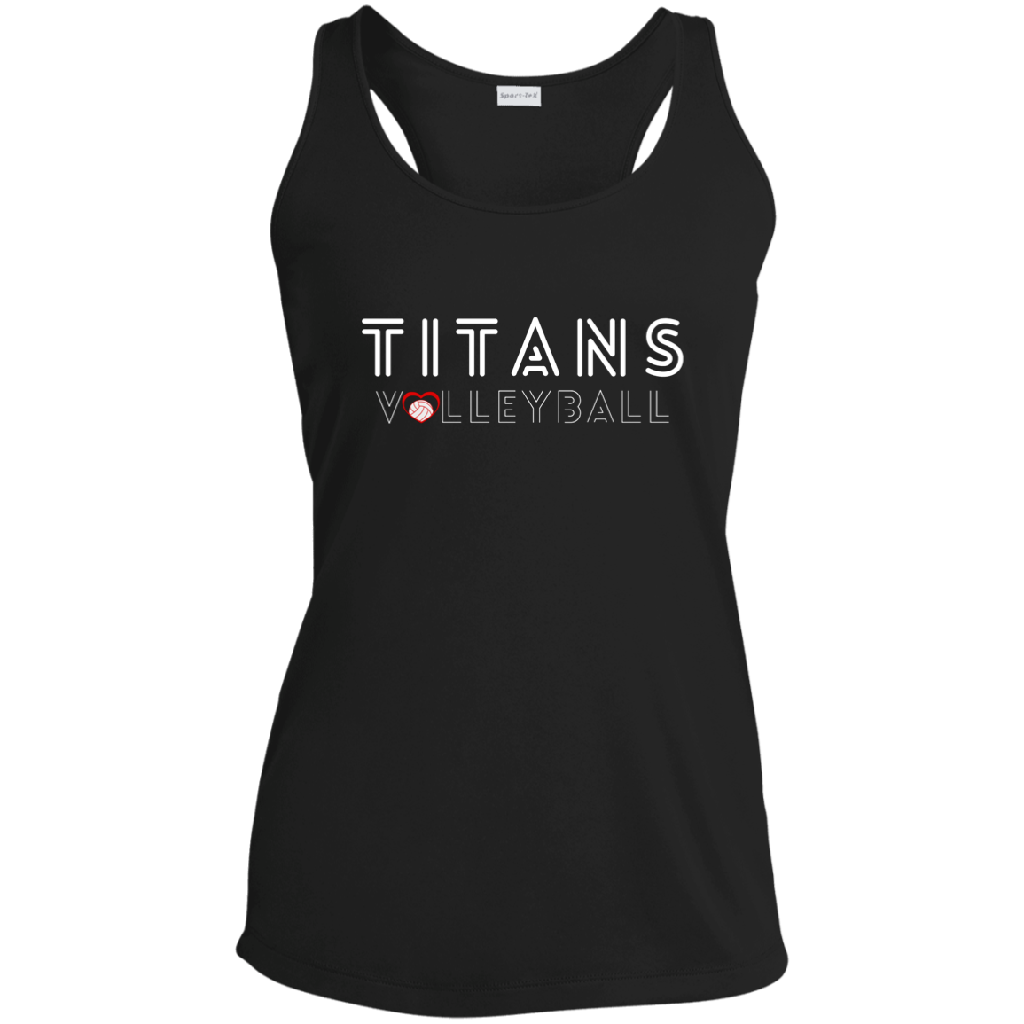 Titans Volleyball Heart Ladies' Performance Racerback Tank