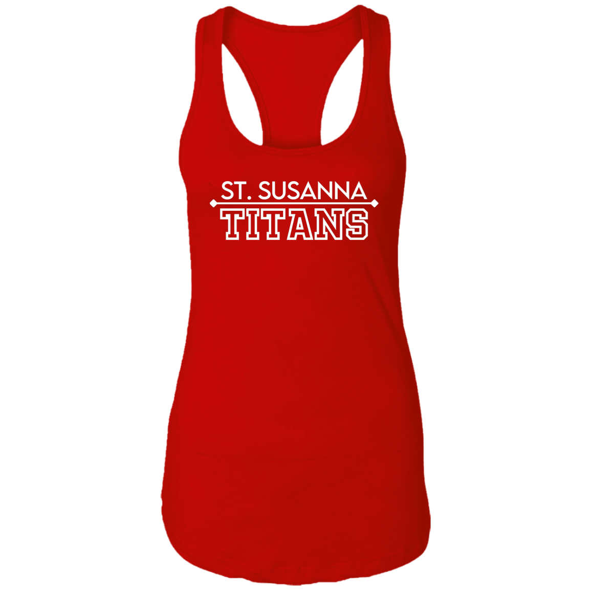 St. Susanna Titans (Red) Ladies Ideal Racerback Tank