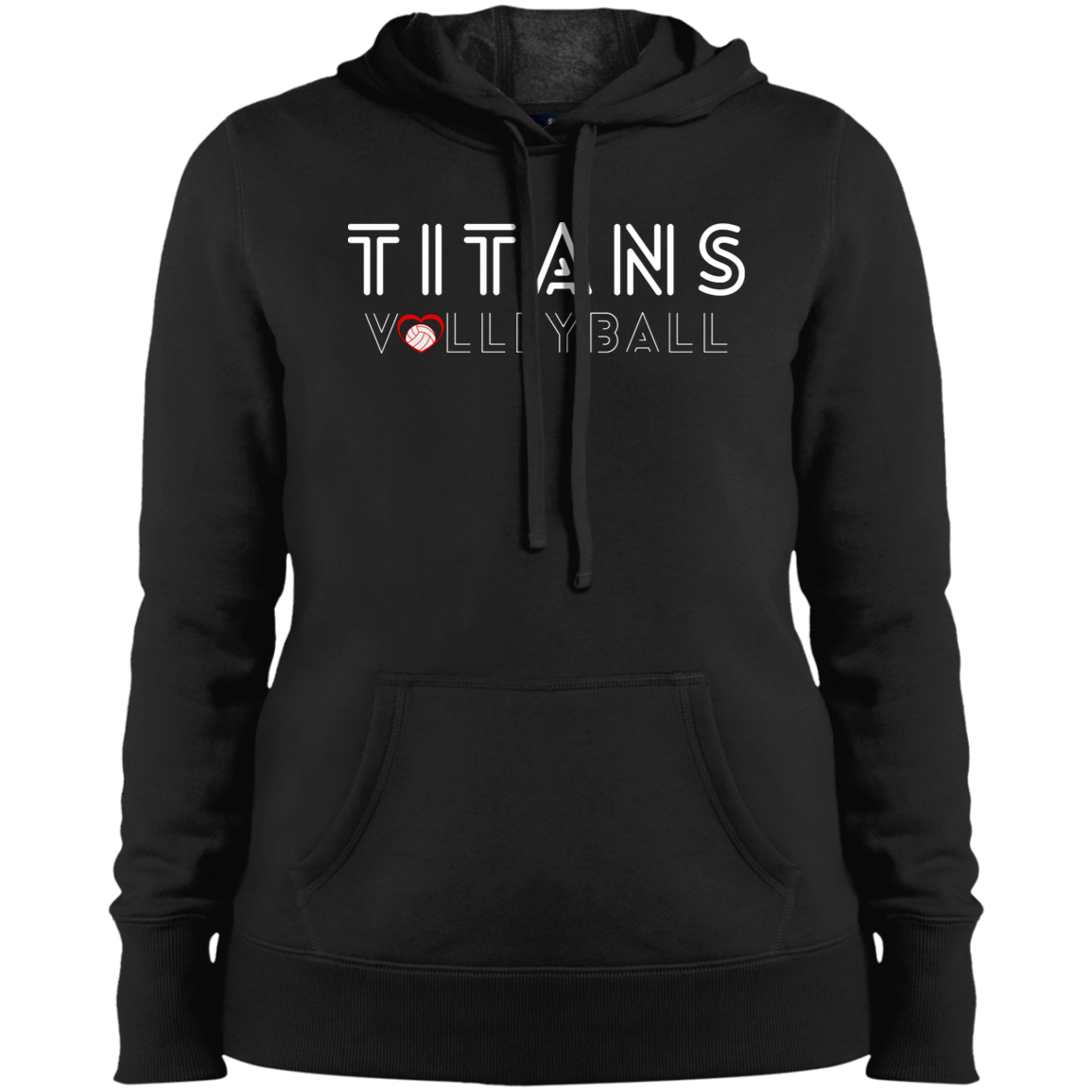 Titans Volleyball Heart Ladies' Pullover Hooded Sweatshirt
