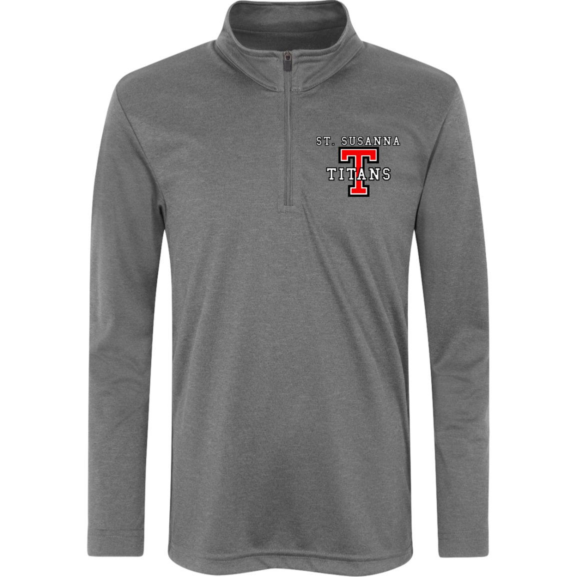 St. Susanna Titans T Logo Kids Heather Quarter Zip