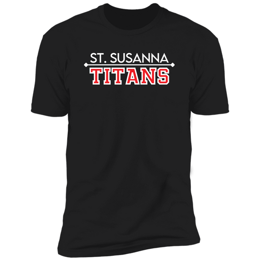 St. Susanna Titans (white/red) Unisex Premium Short Sleeve T-Shirt