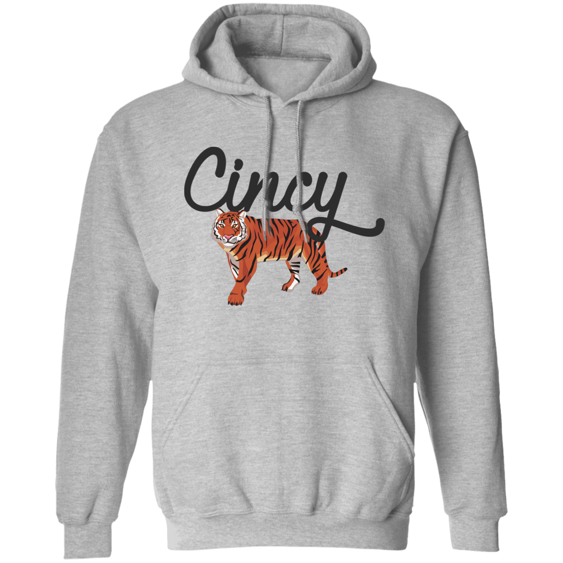 Cincy Script Tiger Unisex Pullover Hoodie