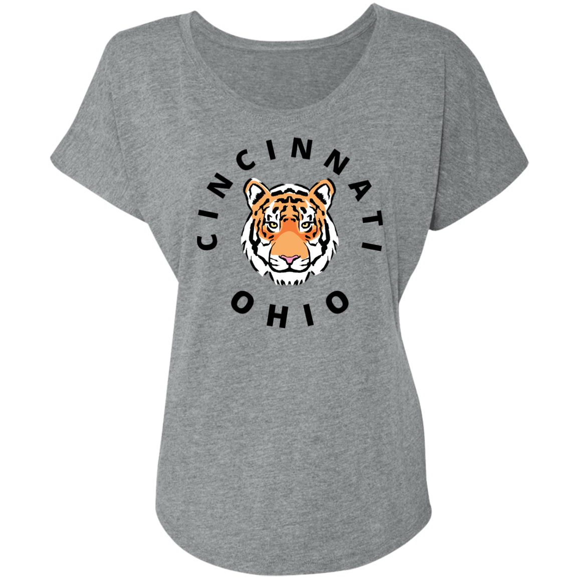 Cincinnati Ohio Tiger Ladies' Triblend Dolman Sleeve