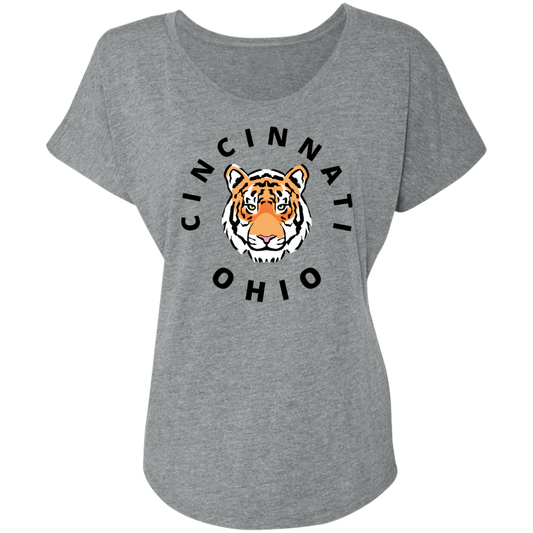 Cincinnati Ohio Tiger Ladies' Triblend Dolman Sleeve