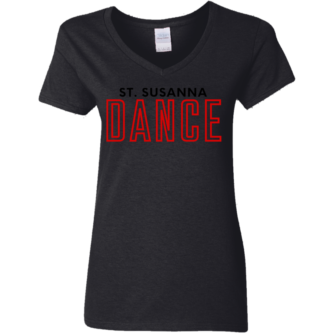 St. Susanna DANCE (Black/Gray) Ladies' 5.3 oz. V-Neck T-Shirt